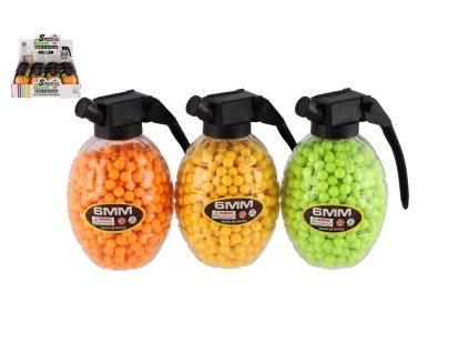 Kuličky gumové do pistole 800ks 6mm 10cm v granátu 3 barvy 12ks v boxu
