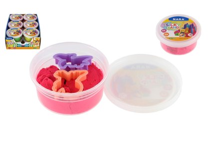 Písek tekutý NARA 100g s vykrajovátky 2ks 6 barev v plastovém kelímku 8,5x4cm 12ks v boxu