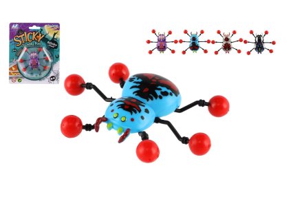 Pavouk lezoucí po skle plast 8x6cm 4 barvy na kartě