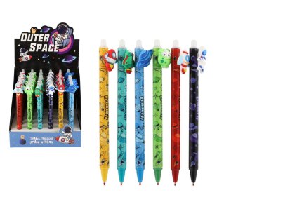 Tužka/pero gumovací vesmír 0,5 plast modré 6 barev 36ks v boxu