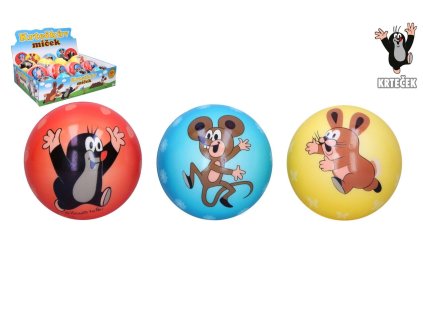 Míček Krtek pěnový 10cm 3 barvy 12 ks v boxu