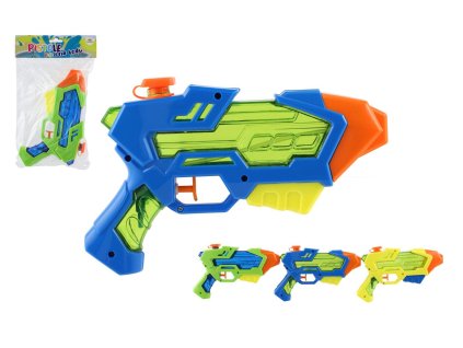 Vodní pistole plast 22cm 3 barvy v sáčku