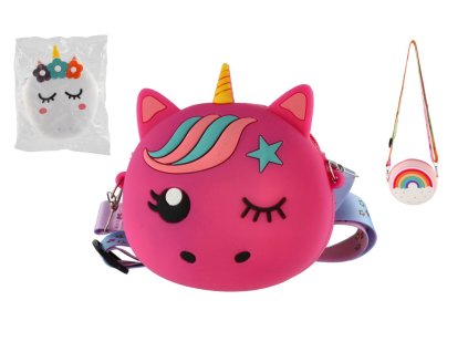 Peněženka/Kabelka dětská se šňůrkou silikon 13x15cm 3 druhy v sáčku