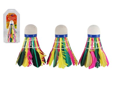 Míčky/Košíčky na badminton péřové 3ks v blistru 11x23x7cm