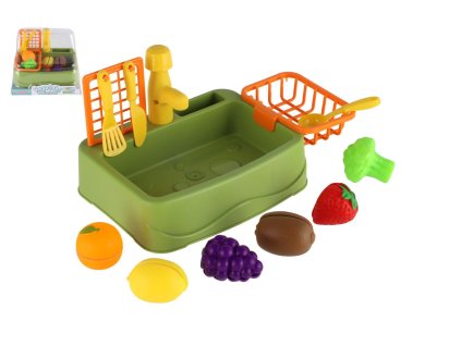 Dřez na mytí nádobí plast 18x12cm s ovocem v blistru