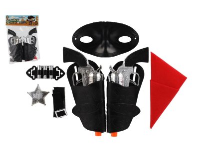 Pistole/kolt s pouzdrem 2ks kovbojská sada plast 19cm s doplňky v sáčku