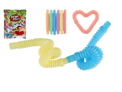 Stavebnice trubky/trubičky natahovací 6ks plast v sáčku 18x24x2cm