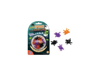 Lepiví pavouci 12 ks silikon 3 cm na kartě karneval