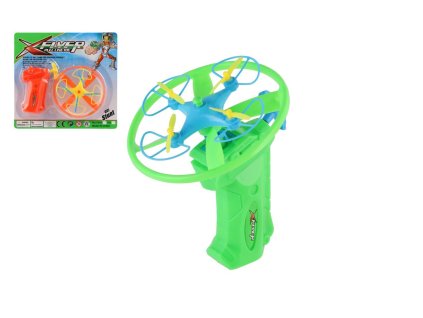 Vystřelovací vrtulka + startér plast 10cm 2 barvy v kartě
