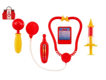 Sada doktor/lékař plast se stetoskopem v tašce 20x22cm