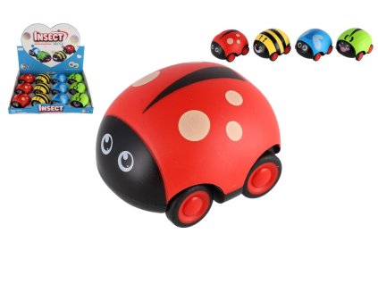 Auto brouk plast 9cm na zpětné natažení 4 druhy v 12ks v boxu