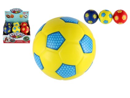 Míč fotbalový malý pěna 11cm 3 barvy 12ks v boxu
