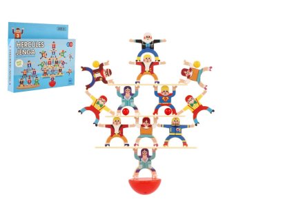 Hra balanční Herkules mini plast 26ks 3 barvy v krabičce 21x19x3,5cm