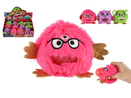 Příšerka plyšová antistresová mačkací 8cm 3 barvy 12ks v boxu