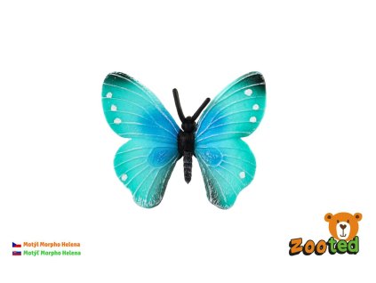 Motýl tropický Morpho Helena zooted plast 7cm