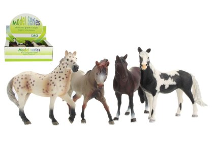 Kůň plast 15cm 4 barvy v sáčku 12ks v boxu