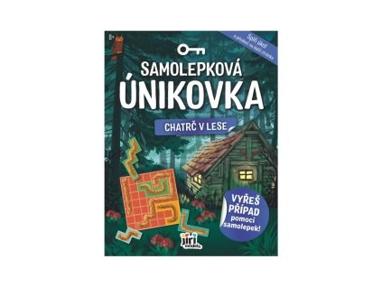 Samolepková únikovka Chatrč v lese 20x26cm CZ verze