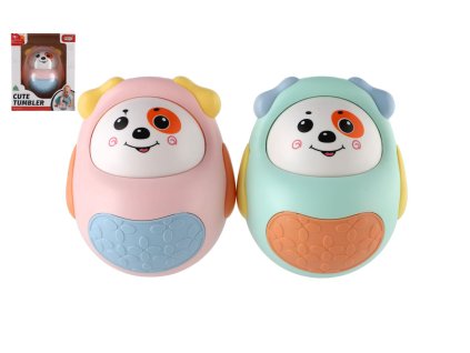 Roly Poly pes/pejsek plast 10cm se zvukem 2 barvy v krabičce 14x18x10cm 3m+