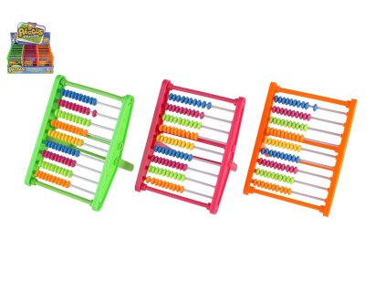 Počítadlo 90 kuliček plast 11x15cm 3 barvy 24ks v boxu