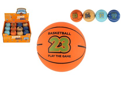 Míček extrémně skákací basketbalový pěna 6cm 4 barev 24ks v boxu