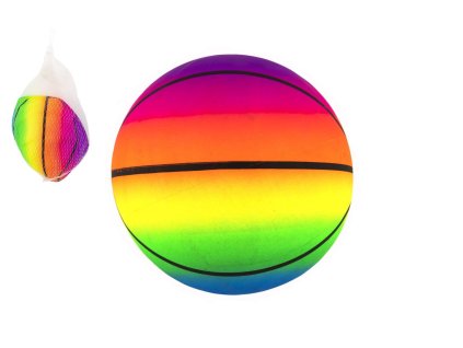 Míč basketbal gumový nenafouknutý 23cm v síťce