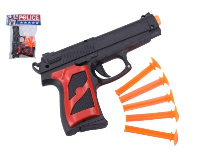 Pistole + přísavky 5ks plast 16cm v sáčku