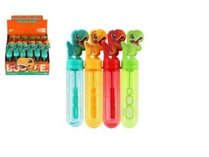 Bublifuk 40ml dinosaurus plast 14cm 4 barvy 24ks v boxu