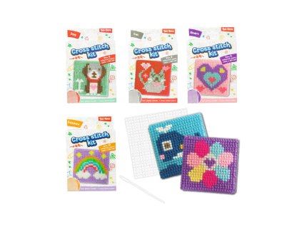 Vyšívání křížkovým stehem mix druhů v krabičce 11x17x4cm