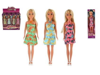 Panenka Anlily v plážových šatech plast 30cm 4 barvy v krabičce 8x32x5cm 12ks v boxu
