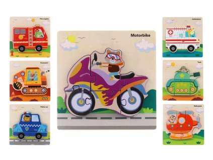 Vkládačka dřevěná dopravní prostředky mix druhů v sáčku