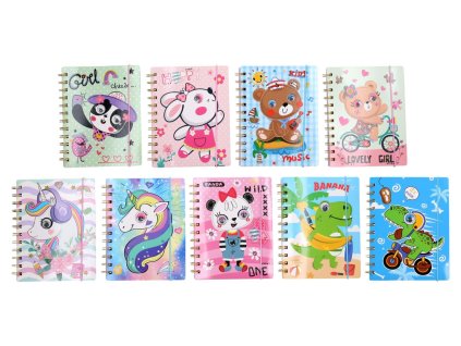 Poznámkový blok/notes s očima kroužkový linkovaný 70 stran 2 druhy 13x17cm v sáčku