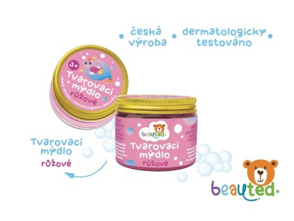 Tvarovací mýdlo růžové beauted v uzavíratelné dóze
