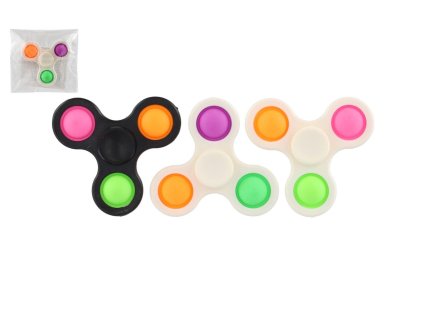 Spinner bubble pops plast 7cm 3 barvy v sáčku