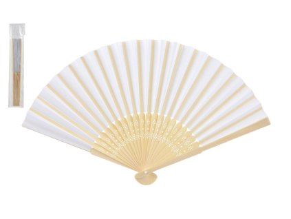 Vějíř skládací dřevo 21cm v sáčku karneval