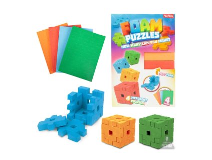 Stavebnice puzzle 3D pěnové kostka v krabici 18,5x28x3cm