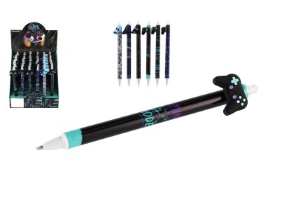 Tužka/pero gumovací Gaming mode plast 6 barvy 36ks v boxu