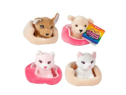 Zvířátko v pelíšku plyš 4 druhy 11x10cm 2m+