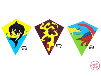 Drak létající plast 72x68cm asst 3 druhy v sáčku