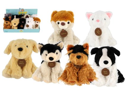 Pes,kočka plyš 18cm mix druhů 10ks v boxu 0m+
