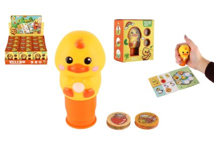 Samolepkové razítko/Razítko se samolepkami kachna plast s nálněmi v krabičce 10x12cm 12ks v boxu