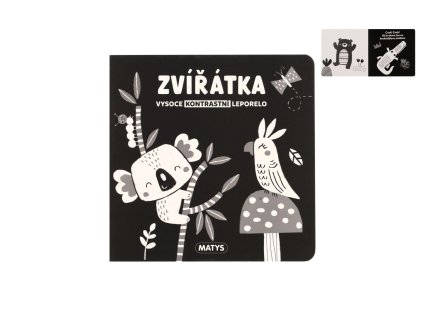 Knížka Vysoce kontrastní leporelo Zvířátka 16x16cm 0m+