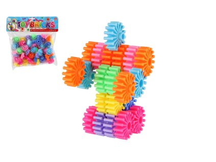 Stavebnice ozubená kola plast 60ks v sáčku 25x22x5cm