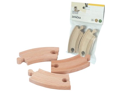 BABU vláčky - Kolej zatáčka 10 cm, 4 ks