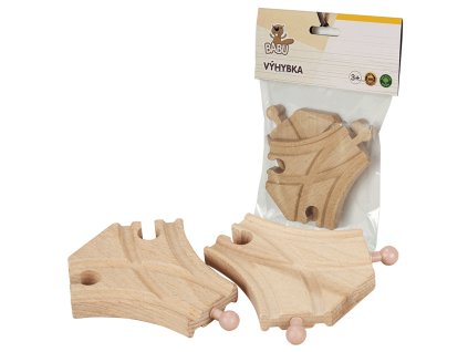 BABU vláčky - Kolej rozdvojka 9,5 cm, 2ks