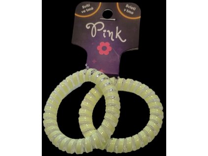 PINK - Spirálové gumičky do vlasů svítící 2ks