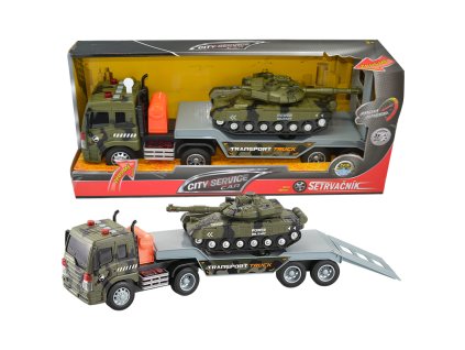 CITY SERVICE CAR - 1:16 Tahač s návěsem a tankem