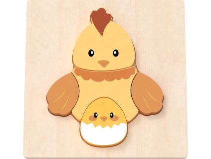 BABU - Ručně vyráběné puzzle - Slepička a Kuřátko