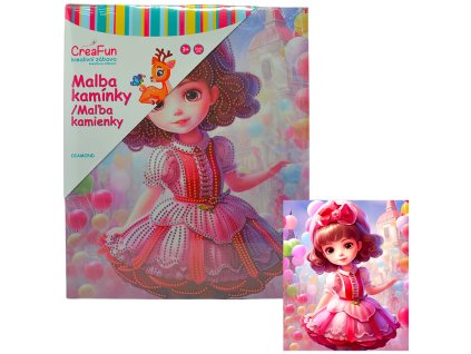 Diamantové malování - Narozeninová panenka 25 x 30 cm