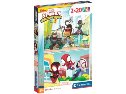 Clementoni - Puzzle 40 Spidey a jeho úžasní kamarádi 2x20 dílků