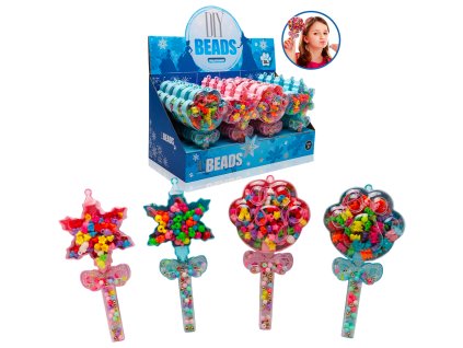 Kreativní sada - Navlékací korálky v hůlce, 4 druhy